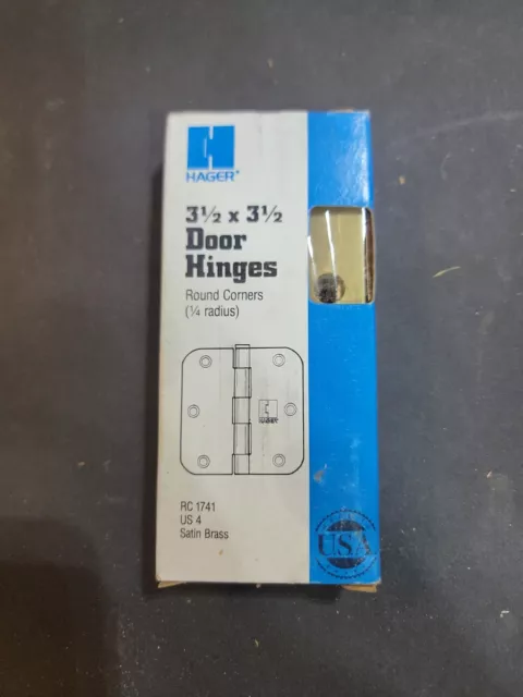 Hager Hinges RC1741 1/4" Radius US4 Satin Brass 3-1/2" x 3-1/2"