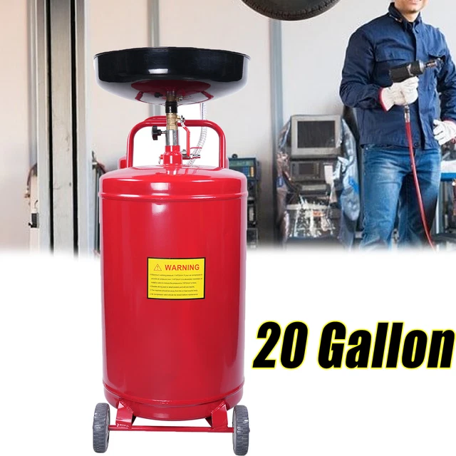 20 Gallon Waste Oil Drain Tank Air Operated Drainer Oil Change Car Van Waste Oil