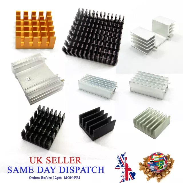 Aluminum Heatsink For IC Chip Heat Sink Cooler Radiator Gold Black Silver