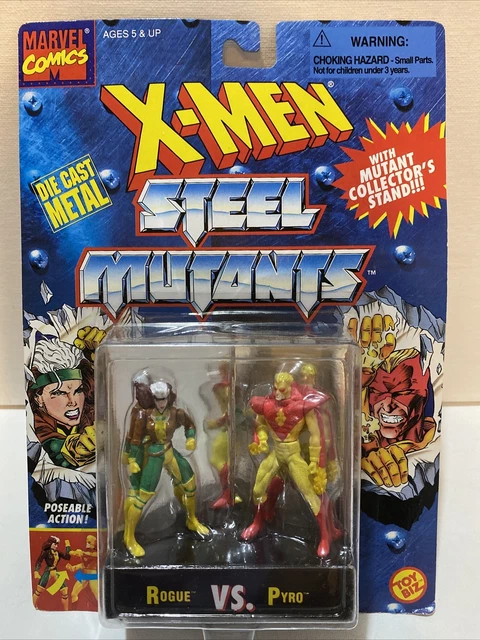 1994 Toy Biz Marvel XMEN Steel Mutants Rogue vs Pyro Action Figures
