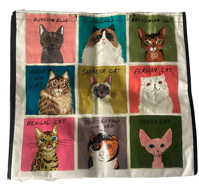 Cats Tote Bag Large Shopping Tote Breeds Cat Faces
