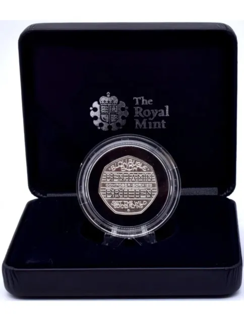 Coin 2013 Silver Proof 50p Benjamin Britten Royal Mint BOX COA - * VERY RARE *