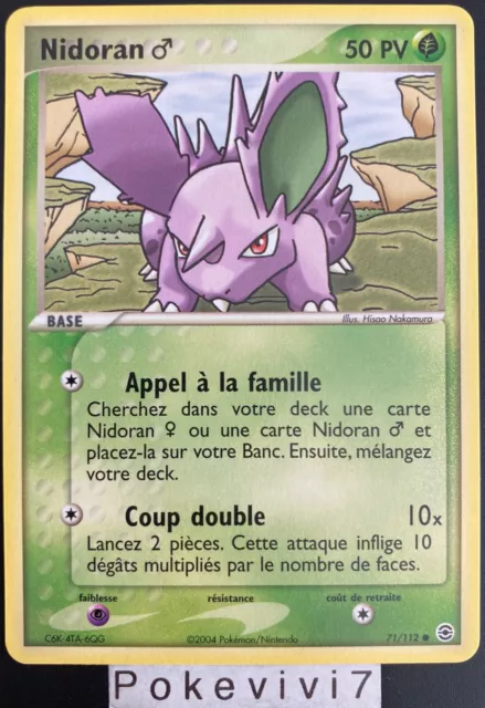 Carte Pokemon NIDORAN 71/112 Bloc EX Rouge Feu Vert Feuille FR NEUF