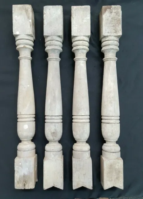 Architectural Salvage 4 Wooden Spindles Balusters 24" Tall
