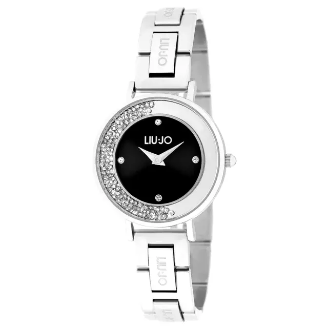 orologio donna liu jo argento da polso vintage in acciaio quarzo nero elegante