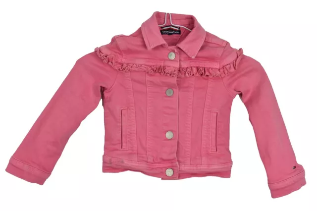 TOMMY HILFIGER Pink Denim Jacket size 104 Girls Button Up Outerwear Outdoors