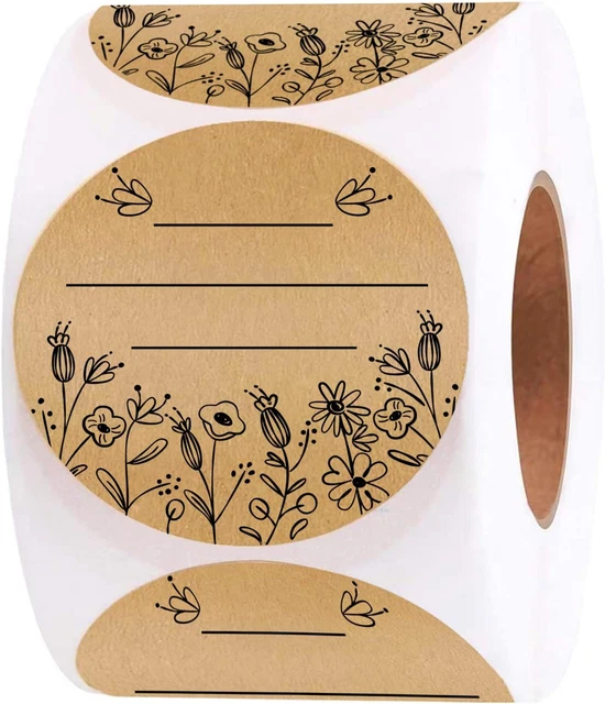 2 Inch Kraft Canning Jar Labels Stickers, 500 Labels Gift Tags Canning Labels