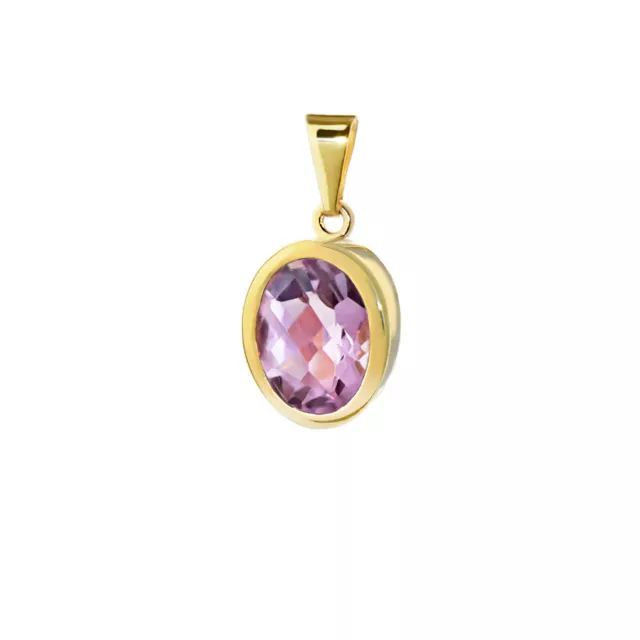 Paar 333 8 Karat Gelbgold Tropfen Ohrhänger Oder Anhänger Echt Amethyst Damen