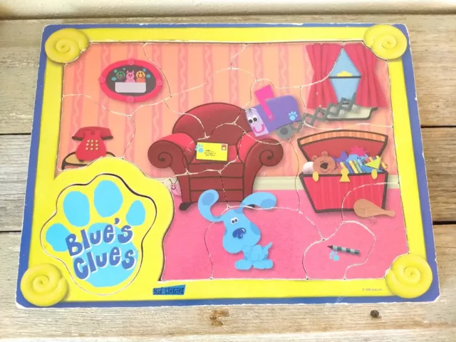 Blues Clues Wooden Board Puzzle Kids Classics 1998 Viacom Comfy Chair Mailbox 16