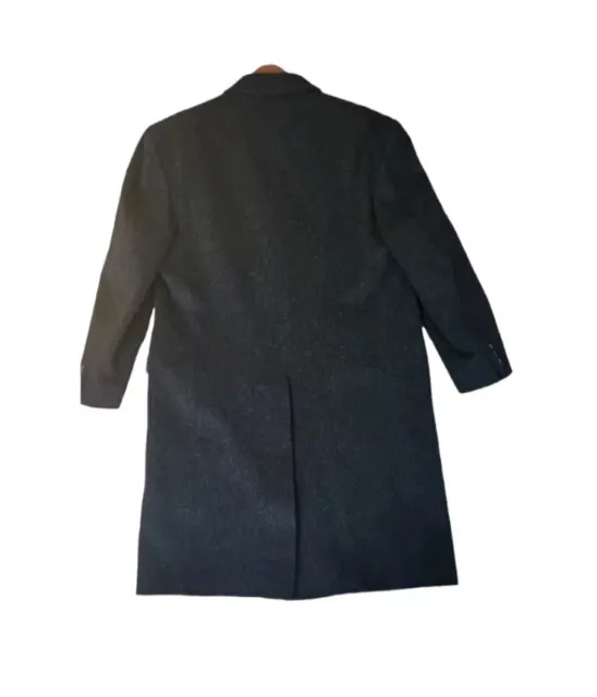 NINO CERRUTI MEN Wool Cashmere Coat Italy Woven Charcoal Gray Collared ...