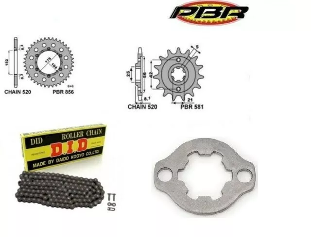 Set Transmission Yamaha Tt 350 1994 1997 PBR Engrenage Pignon Chaîne 520 +