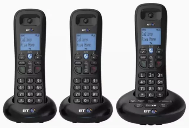 bt 3570 trio cordless phone set with answer machine loud speaker call blocker