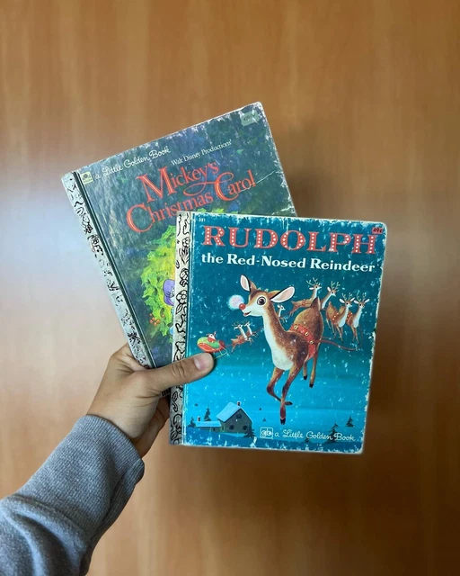 Vintage Golden Books Christmas Bundle (Mickeys Christmas Carol & Rudolph..)