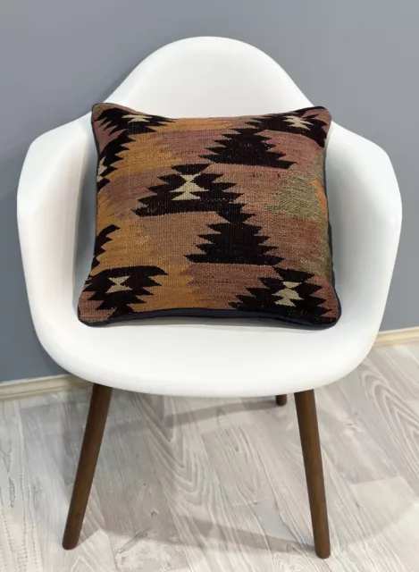 Genuine Afghan Handwoven Kilim Cushion Cover ( 45 CM X 45 CM ) AF # 11