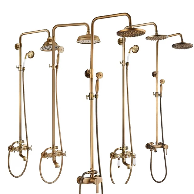 Brauer Goud geborstelde thermostatische inbouw regendouche 3-weg SET 42 met 30 cm douchekop en Brauer Goud geborstelde thermostatische inbouw regendouche 3-weg SET 42 met 30 cm douchekop en