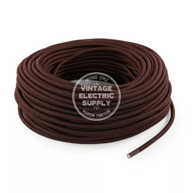 Brown Round Cloth Covered Electrical Wire - Braided Rayon Fabric Wire 3