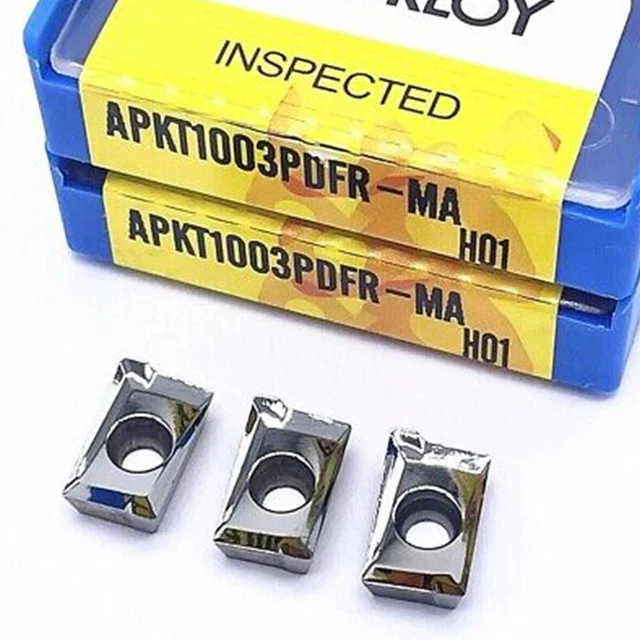 APKT1003PDFR MA H01 Carbide Inserts for CNC Milling of Aluminum 10 pieces