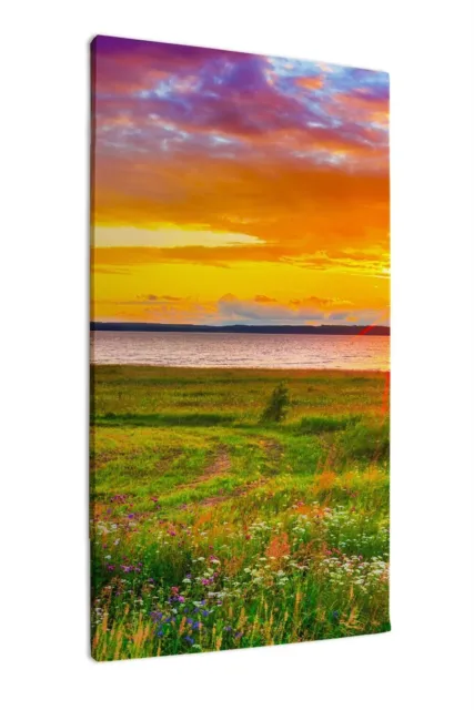Impression sur toile Magnifique coucher de soleil 50x100 cm