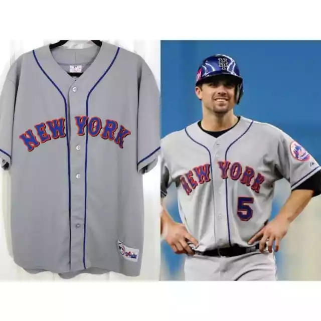 NY Mets 2000s Majestic jersey NEW YORK Road Gray 2XL MLB baseball vintage