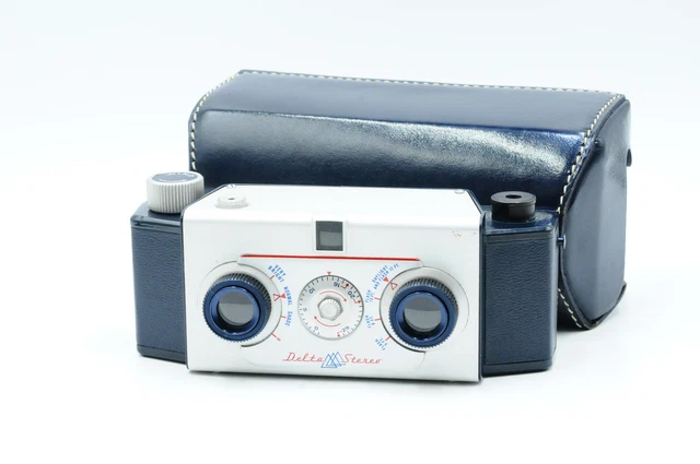 Cámara estéreo Delta vintage con estuche #980
