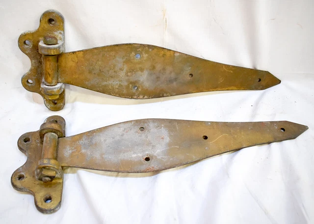 Primitive Old Barn Door Strap Hinges Gate HEAVY Industrial Look 22" RARE