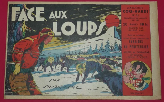 Petit Format Supplement N°65 Coq Hardi 1949 Jim Boum Face Aux Loups Eo Marijac