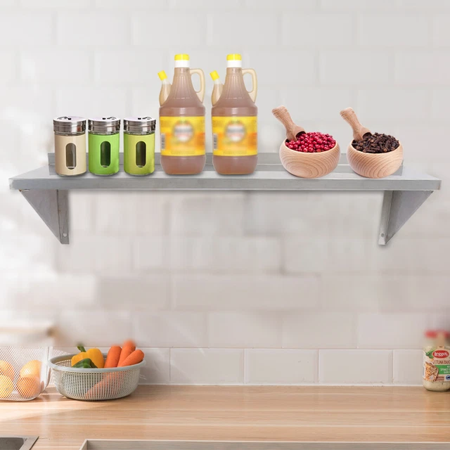 12x36'' Stainless Steel Solid Wall Shelf Commercial Kitchen Restaurant Home Use