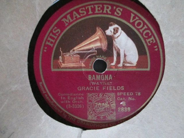 RAMONA / WHY Does The Hyena Laugh - Gracie Fields - 78 rpm - HMV Label