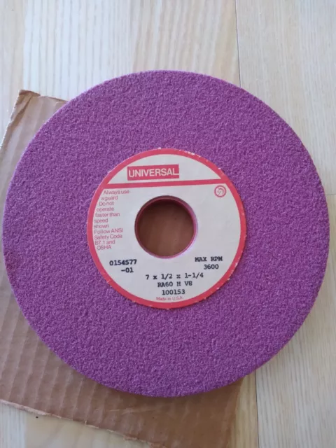 Universal 7" x 1/2" x 1-1/4" Ruby Surface Grinding Wheel   RA60  H  V8