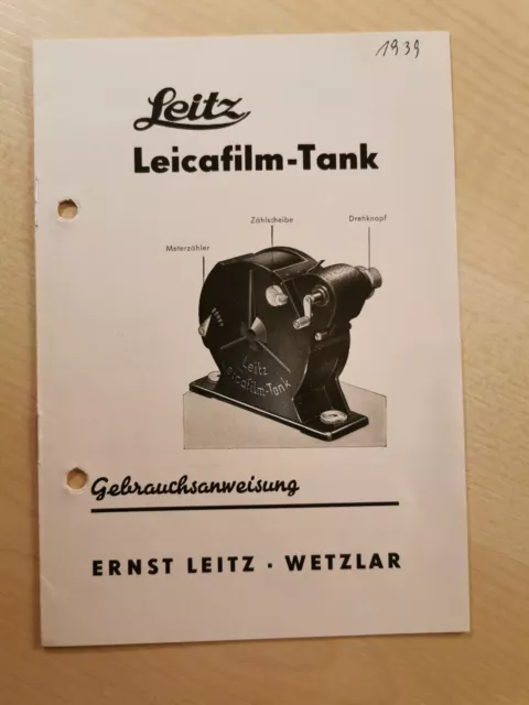 Leica Leitz Druckschrift Jahr 1939 Leicafilm Tank