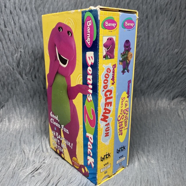 BARNEY BARNEYS Good Clean Fun Oh Brother Shes My Sister VHS 1998 2 Barney barneys good clean fun oh brother shes my sister vhs 1998 2
