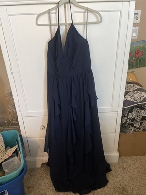 white Vera wang navy blue gown size 14