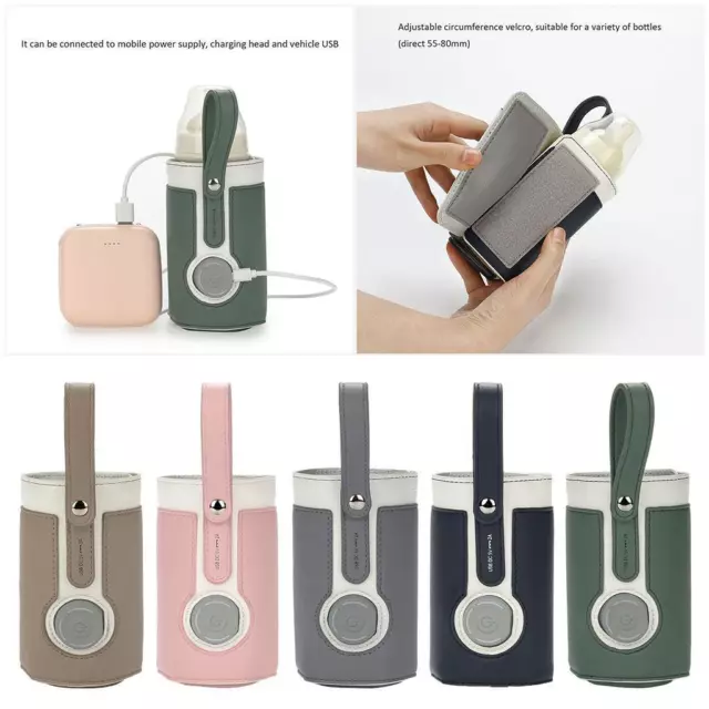 Foldable Baby Bottle Warmer 3 Levels Nursing Constant Heating Feeding USB Travel