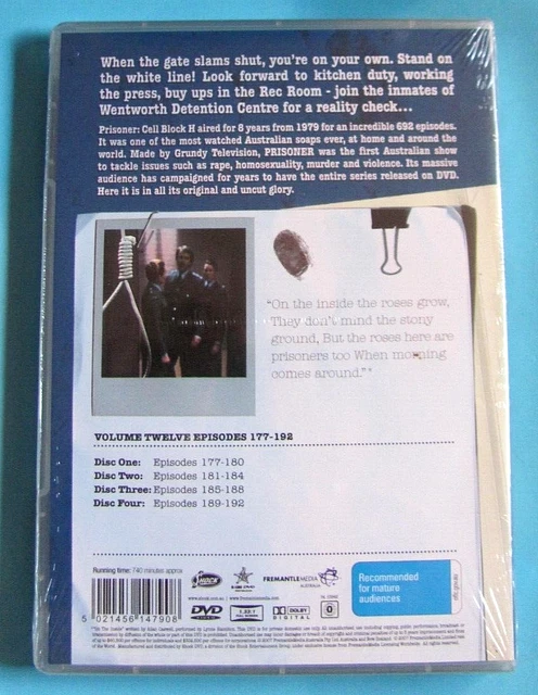 PRISONER Cell Block H Volume 12 DVD Episodes 177-192 NEW SEALED All Region 2