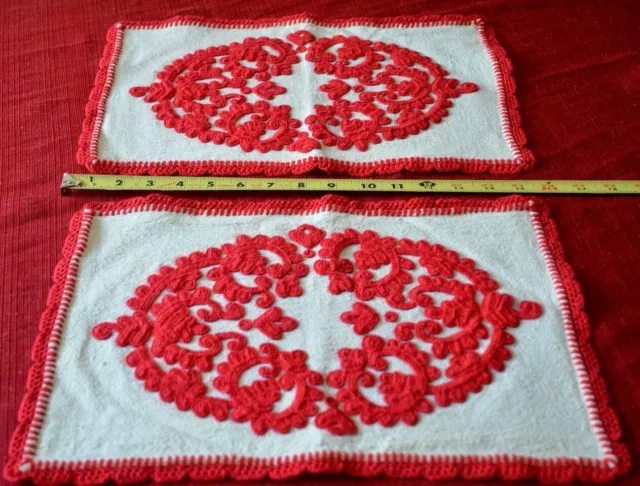 2 Vintage Irasos Embroidered Handwoven Floral Linen table runner Transylvania