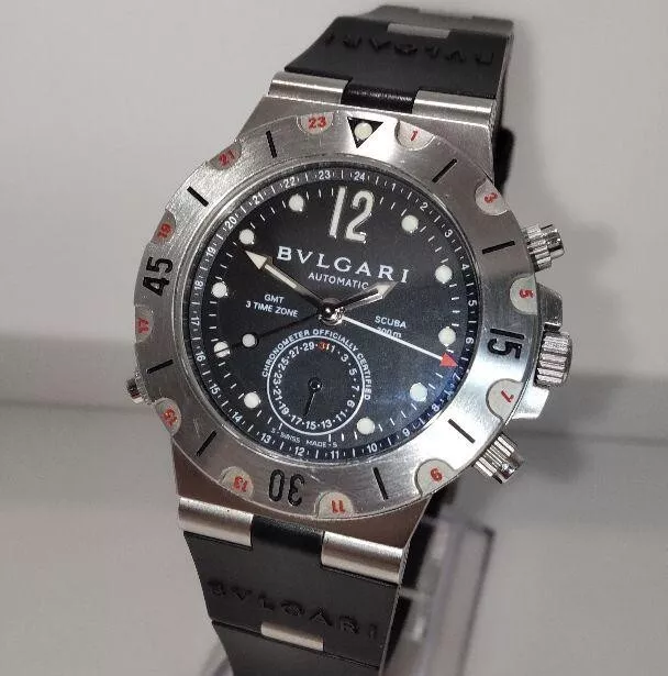 BVLGARI Bvlgari Diagono Scuba SD38SGMT Avec Automatique Ensemble 3