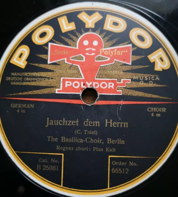 Pius Kalt & Basilica Choir Berlin "Der Herr ist König" 1927 Polydor 78rpm 12"