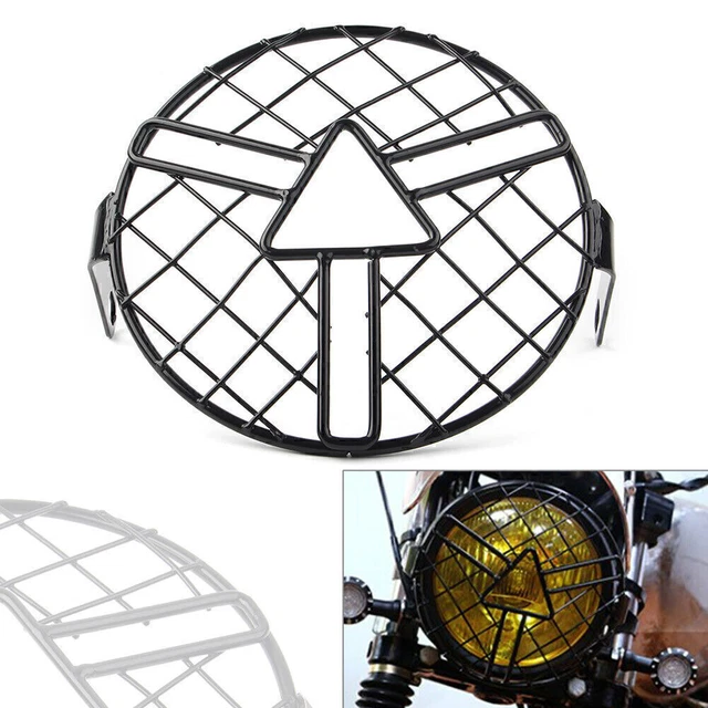 6.5" Headlight Grill Guard Motorcycle Headlamp Light Cover for Cafe Racer Bobber