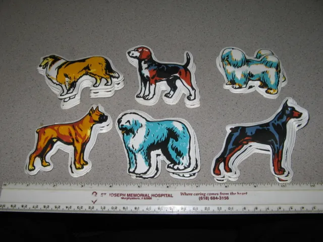 DOG LHASA APSO (3 examples) puffy sticker refrigerator magnet 1974