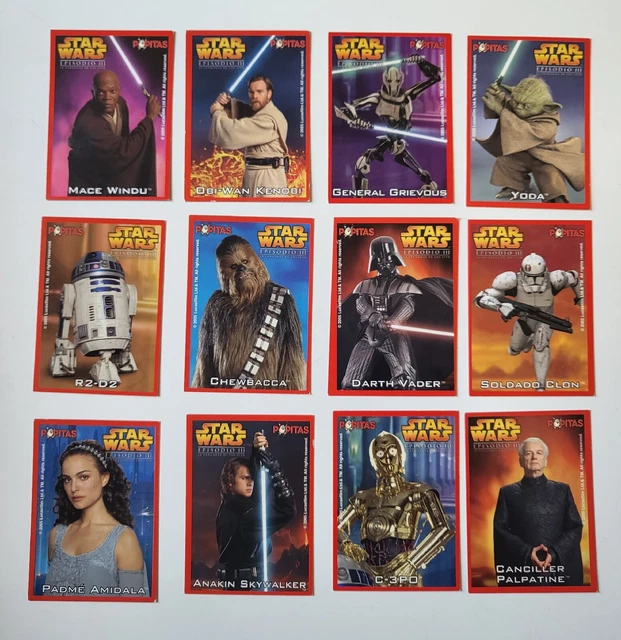 Complete set 12 cards Star Wars Episode III  - POPITAS PROMOTION 2005 (Spain)