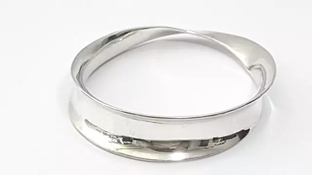 Artisan’s Scandinavian Style Solid Sterling Silver Möbius Elliptic Bangle 40.4g