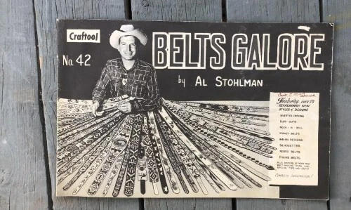 Cinturones vintage galore de Al Stohlman/cuero bronceado