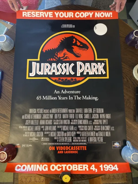 Jurassic Park Advance Order Video Store Display Poster c.1994 -38”x 25.5”