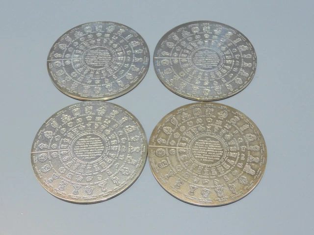 4 dessous verre gravés christofle modèle fermiers généraux métal argenté | Métal argenté modèle