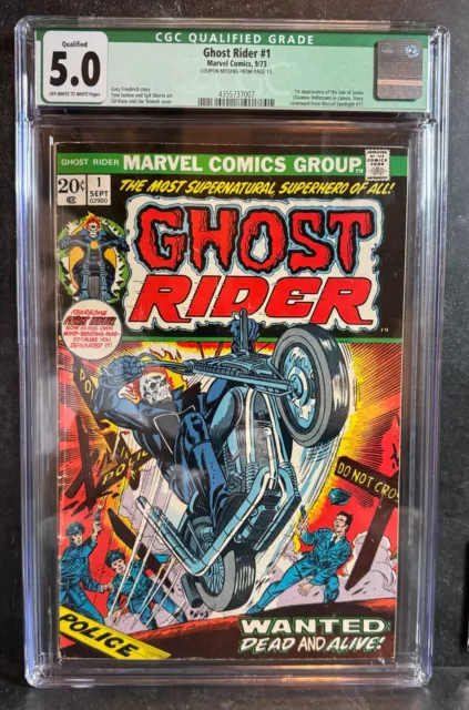 GHOST RIDER #1 - Marvel 1973 - [CGC 5.0] Qualified Grade - 1st App SON OF SATAN