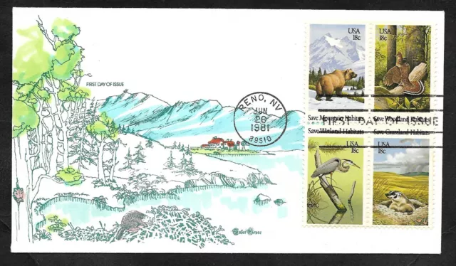 #1924a 18c Wildlife Habitats - Tudor House FDCB4