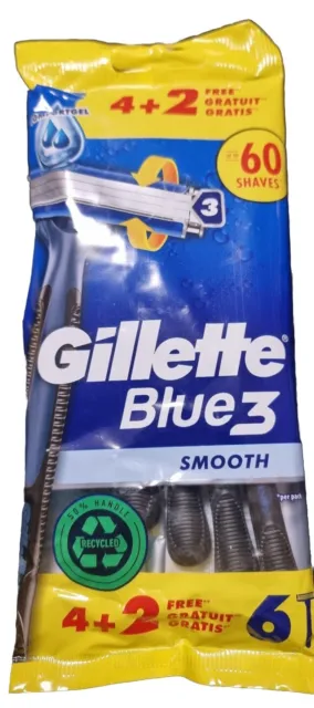 Gillette Blue3 Einwegrasierer Smooth 1 Packung 6 Stück