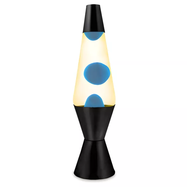 Landmark - Liquid Lava Lamp 37cm Yellow Water Blue Wax Retro Black Base from ...