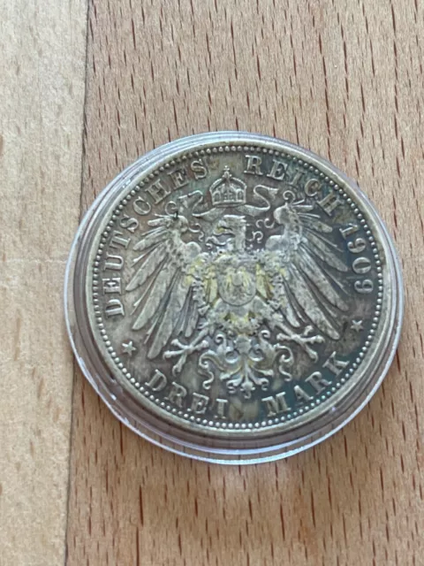 Silbermünze, 3 Mark, Otto König von Bayern, 1909, D, Deutsches Reich