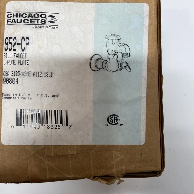 Chicago Faucets, 952-CP Sill faucet, chrome plated